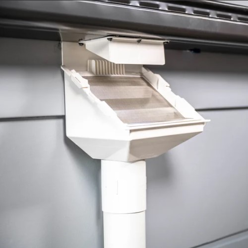 Rain Harvesting Leaf Eater Original with Clean Shield 90mm installed Rain Harvesting Leaf Eater Original with Clean Shield 90mm installed